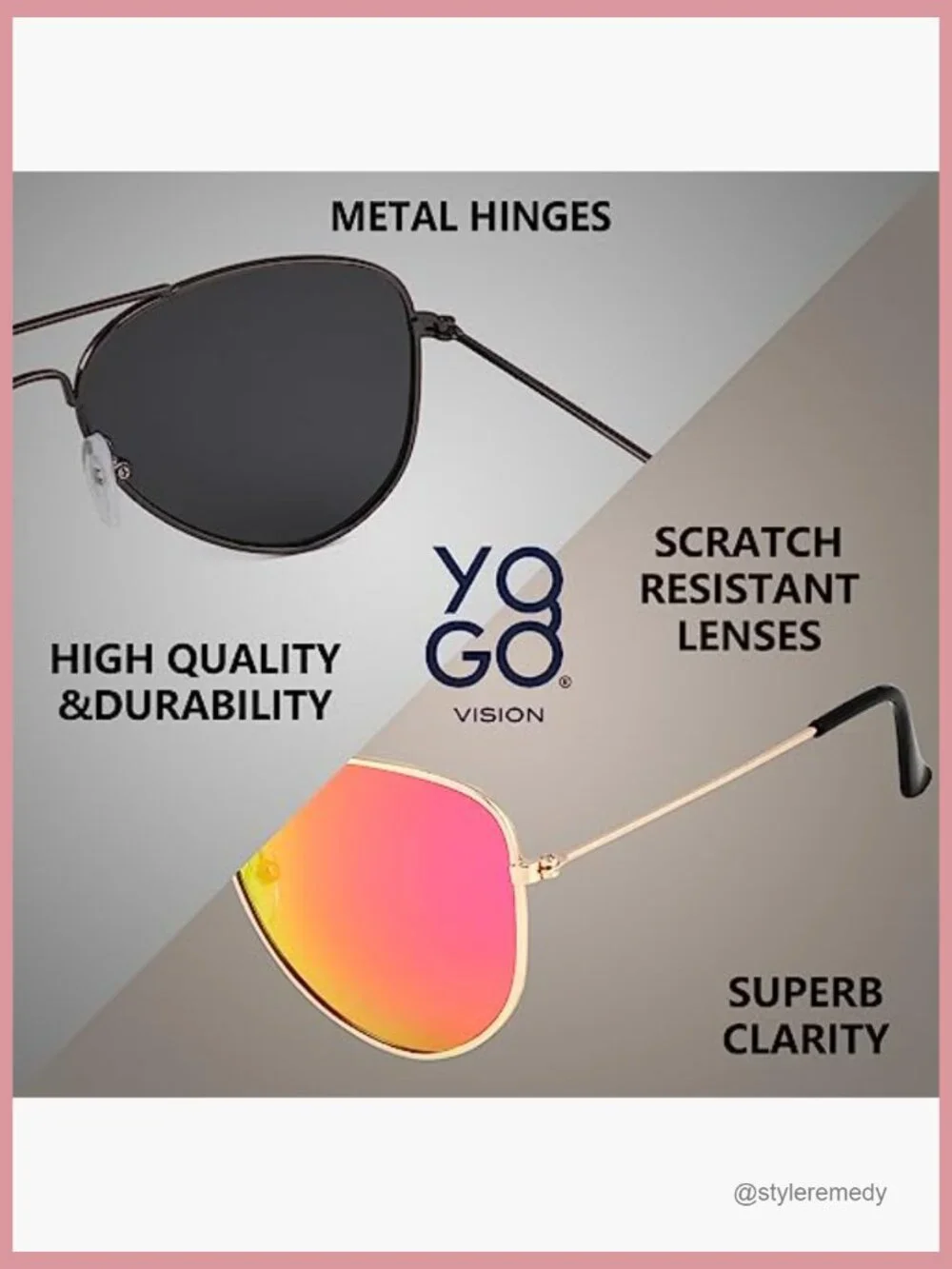 Metal Frame Polarized Aviator Sunglasses Multi-Pack Kids